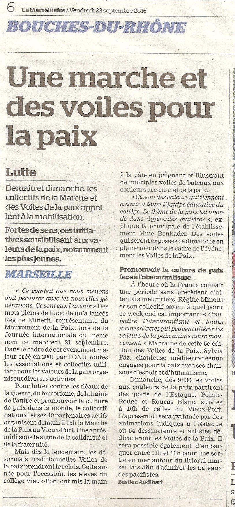 Marseillaise voiles paix